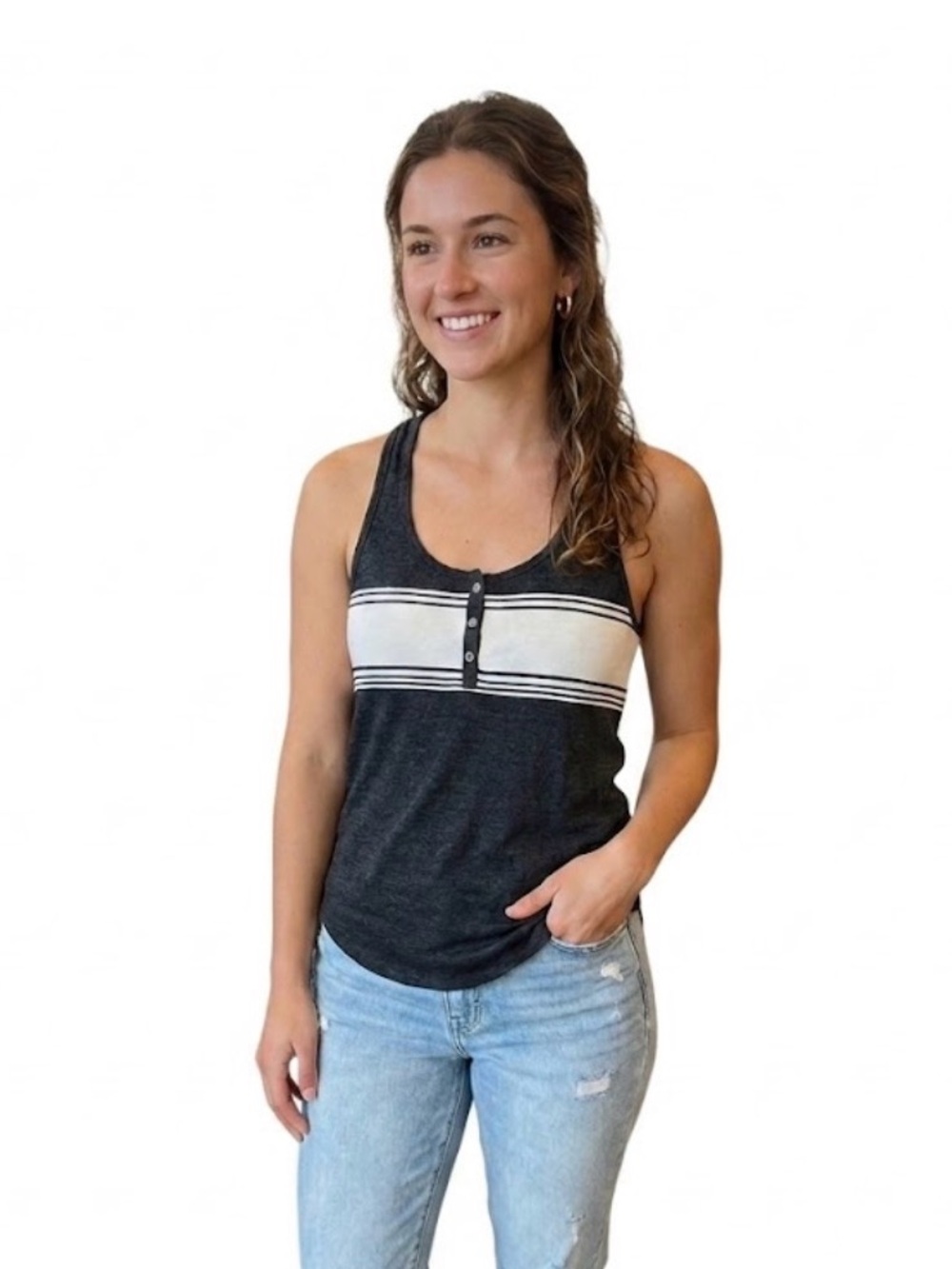 American Eagle Soft & Sexy Henley Tank Top